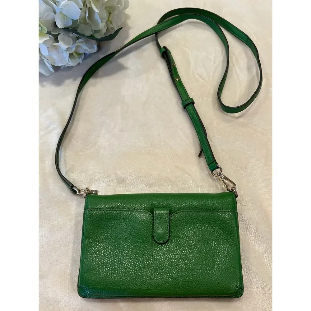 MICHAEL KORS Mercer Floral Embellished Pebbled Leather Smartphone Crossbody